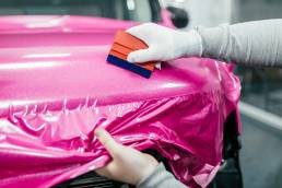 Car wrap pink glitter wrap south coast wrapping
