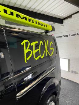 Signwriting Chichester Becks Pluming South Coast Wrapping