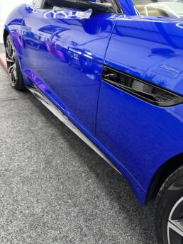 South Coast Wrapping Jaguar F-Type R 3M Gloss Black Side Skirts and Bonnet Vents