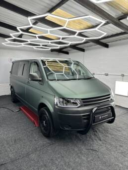 South Coast Wrapping LWB VW Transporter 3M Matte Metallic Pine Green