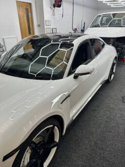 South Coast Wrapping Porsche Taycan 3M High Gloss Roof Wrap