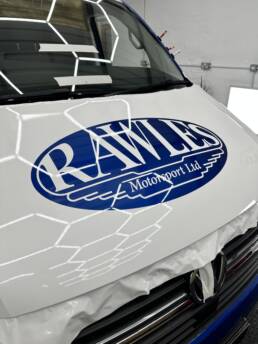 South Coast Wrapping VW SWB Transporter 3M Gloss White Half Wrap and Reverse Signwriting