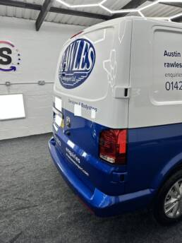 South Coast Wrapping VW SWB Transporter 3M Gloss White Half Wrap and Reverse Signwriting