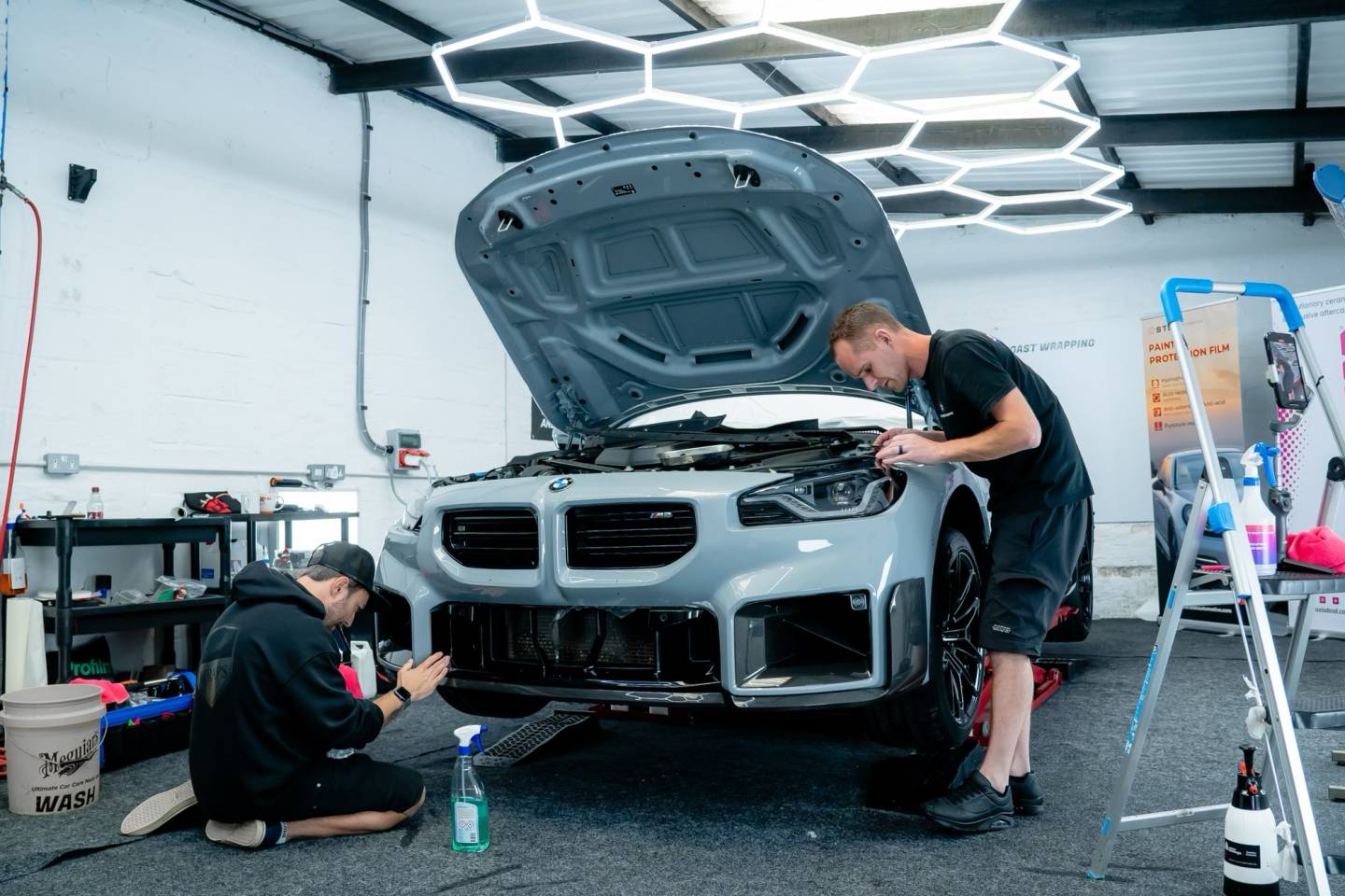 BMW M2 front-end paint protection film installation