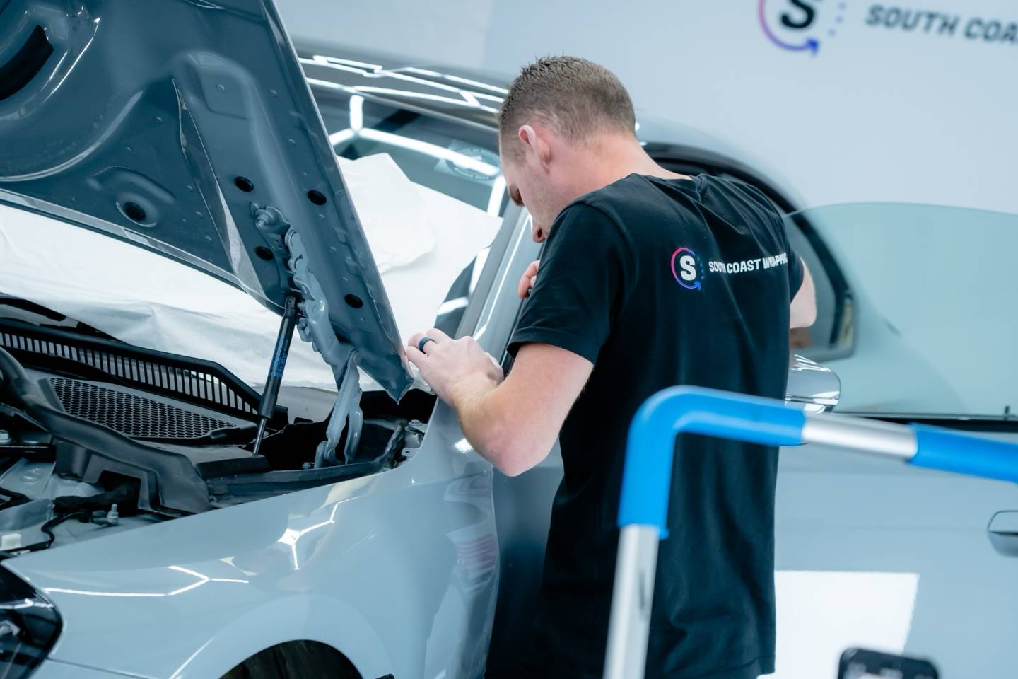 BMW M2 front-end paint protection film installation