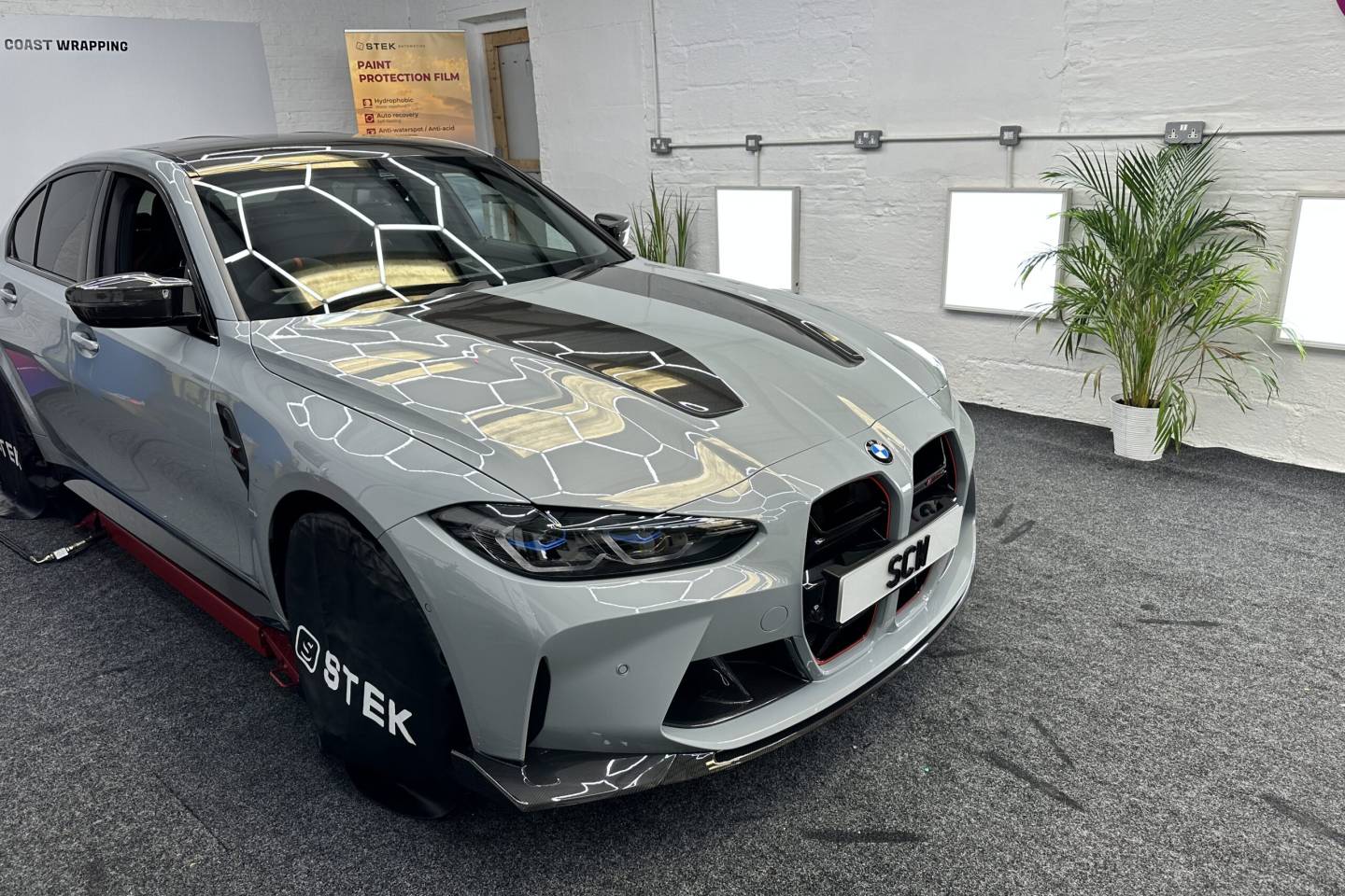BMW M3 front-end paint protection film installation