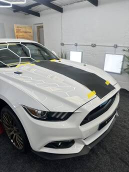 South Coast Wrapping Ford Mustang Stripes and Headlight Tinting