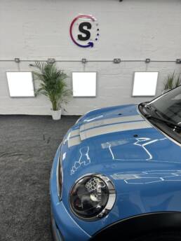 South Coast Wrapping Mini Cooper Silver Stripes