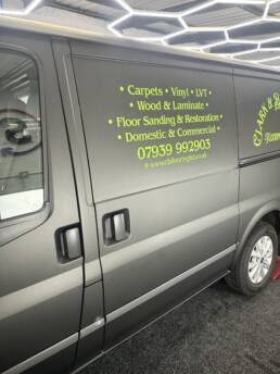 South Coast Wrapping Stealth Black Transit with Signwriting