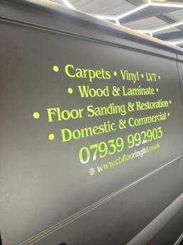 South Coast Wrapping Stealth Black Transit with Signwriting