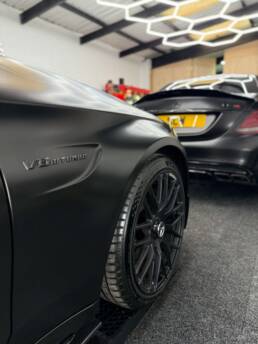 Mercedes C63 AMG Wrap satin Black South Coast Wrapping