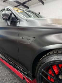 Mercedes C63 AMG Wrap satin Black South Coast Wrapping