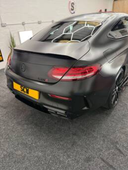 Mercedes C63 AMG Wrap satin Black South Coast Wrapping