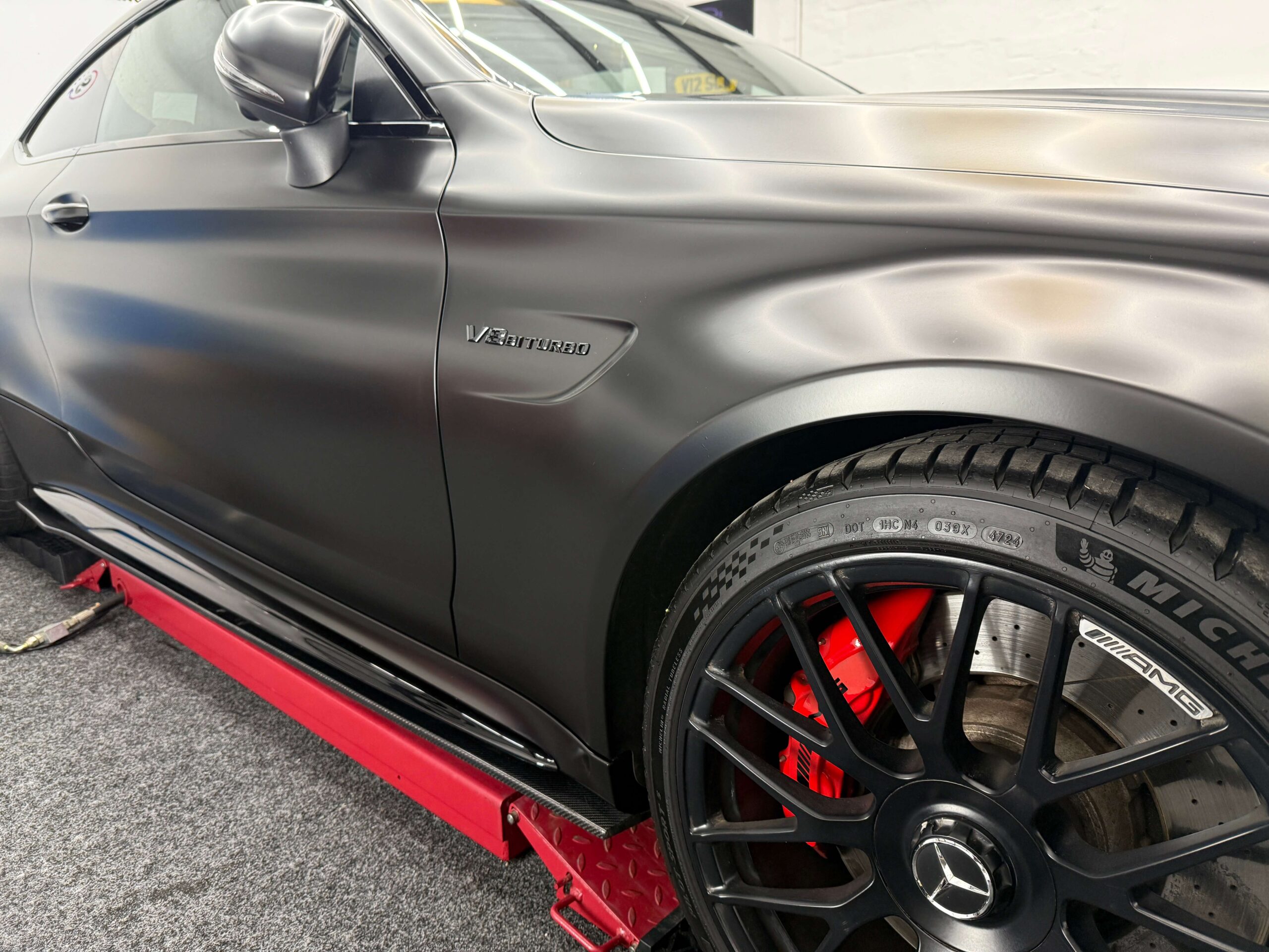 Mercedes C63 AMG Wrap satin Black South Coast Wrapping