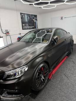 Mercedes C63 AMG Wrap satin Black South Coast Wrapping