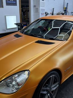 Orange Mercedes-Benz SLK bonnet and front wing