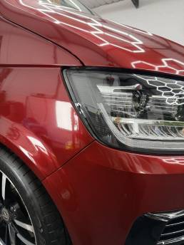 Red VW Transporter front wing and headlamp