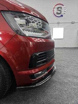 Red VW Transporter front bumper detail