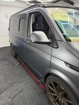 Satin grey VW Transporter front door and mirror