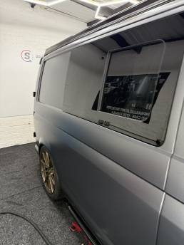 Satin grey VW Transporter side panel and window